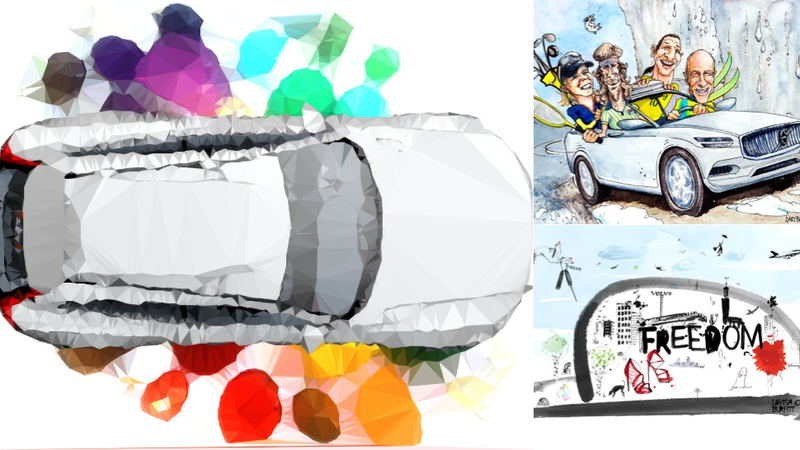 Illustration for article titled Volvo's Latest Concept Sketches Are An Acid Trip In Car Design Form